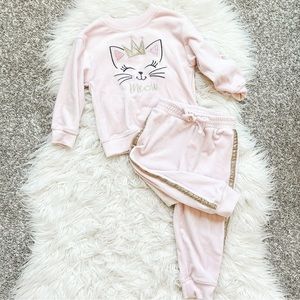 Zunie | Toddler Cat Velour Jumpsuit
